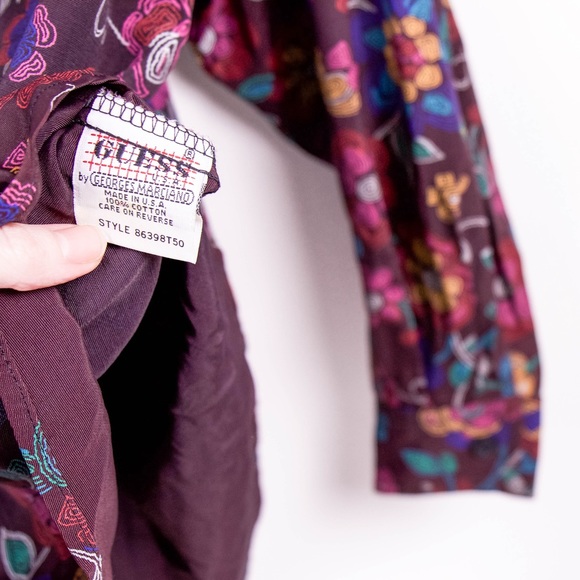 Vintage 80s Guess Marciano floral button down - Picture 7 of 7